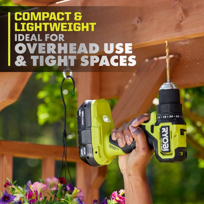 RYOBI ONE+ HP Taladro/destornillador compacto inalámbrico sin escobillas de 18V de 1/2 pulgadas (Sólo la herramienta) - PSBDD02B