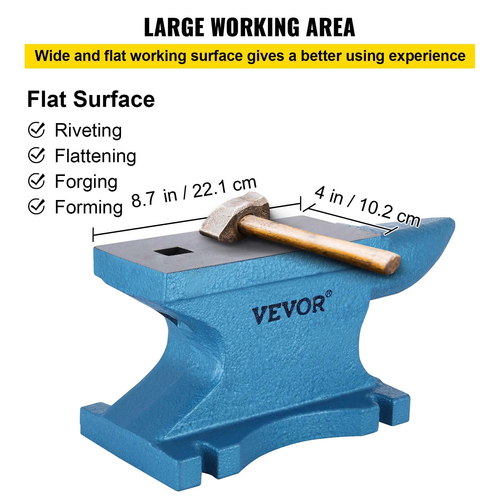 Yunque de hierro fundido de 55 libras para taller de herrero con tornillo de banco - Negro