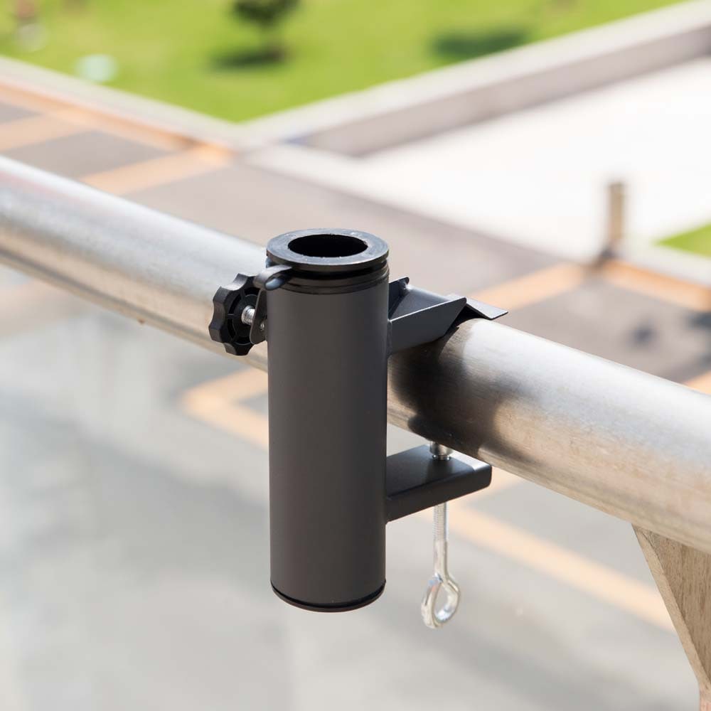 Sujetador de sombrilla resistente a la intemperie para balcón de 1-1/2 pulgadas, 1 libra de abrazadera para cercas, QI003890 de Gardenised