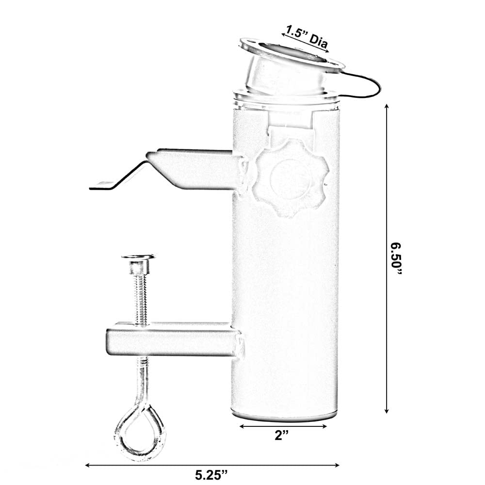 Sujetador de sombrilla resistente a la intemperie para balcón de 1-1/2 pulgadas, 1 libra de abrazadera para cercas, QI003890 de Gardenised