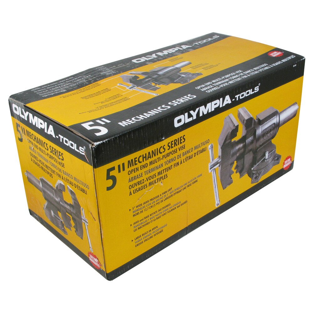 Tornillo de Banco Multiusos de Hierro Fundido con Mordazas Ajustables de 5 pulgadas Olympia Tools 38-644