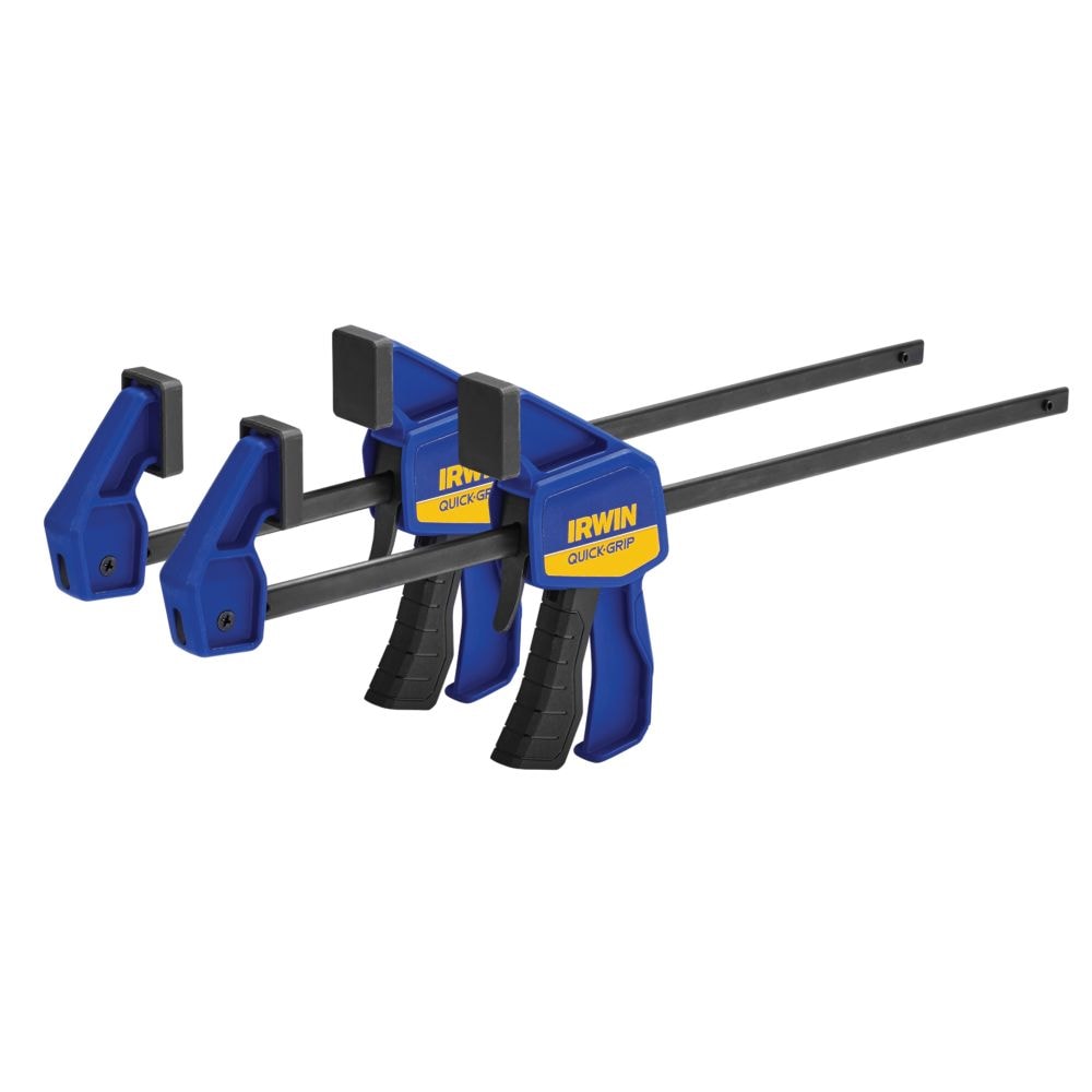 Sargento de Barra IRWIN QUICK-GRIP de 12 pulgadas para una mano, paquete de 2 unidades - Capacidad de sujeción de 140.0 libras