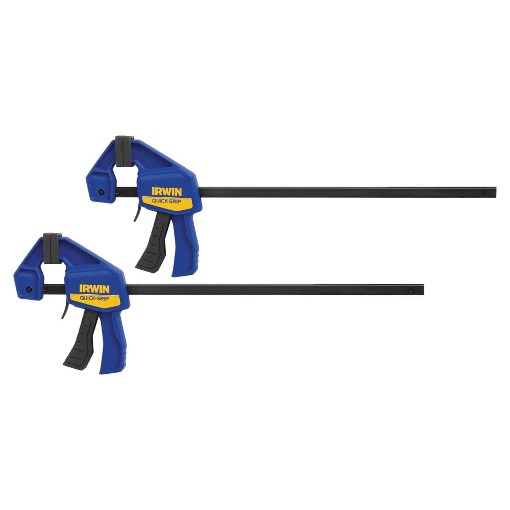 Sargento de Barra IRWIN QUICK-GRIP de 12 pulgadas para una mano, paquete de 2 unidades - Capacidad de sujeción de 140.0 libras