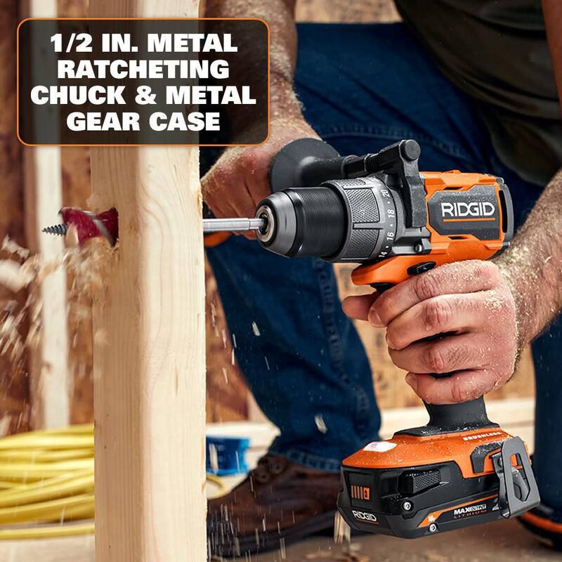 RIDGID Taladro/destornillador inalámbrico sin escobillas de 18V 1/2 pulgadas (Solo herramienta) - R86114B