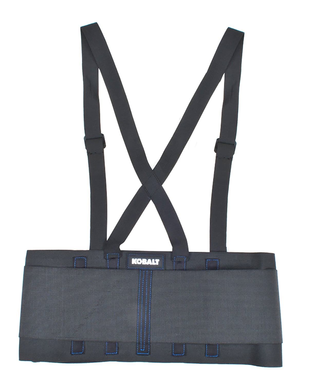 Faja para la espalda de poliéster negro para adulto unisex con tirantes - Grande/Extra grande KB51LX