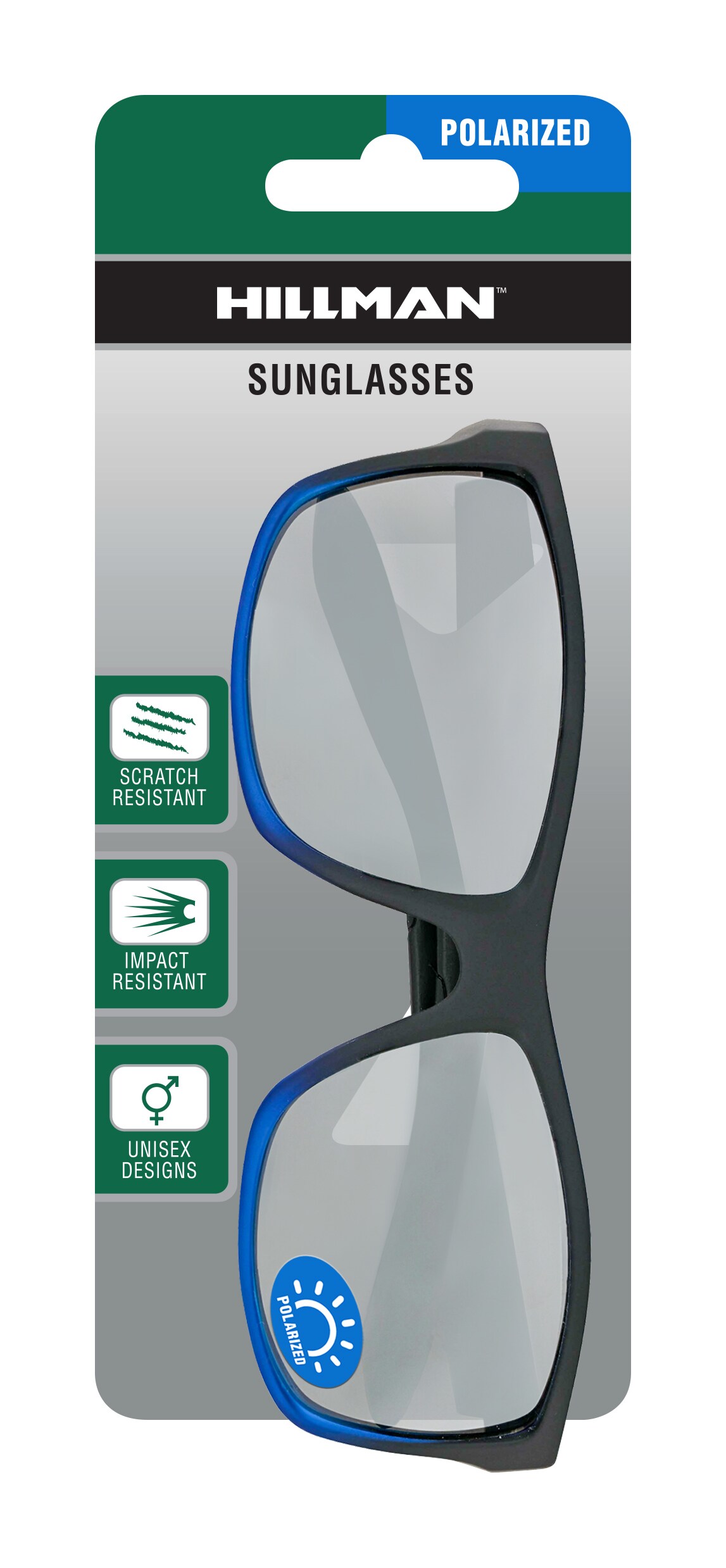 Lentes de sol polarizados negros y azules para hombre Hillman 1HE86908
