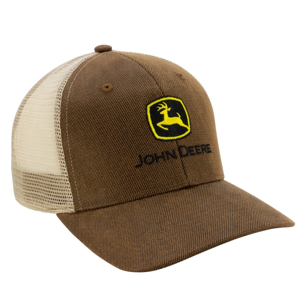 Gorra de béisbol de algodón/poliéster marrón y beige para hombre de John Deere 70/30 JDR-275GSA2