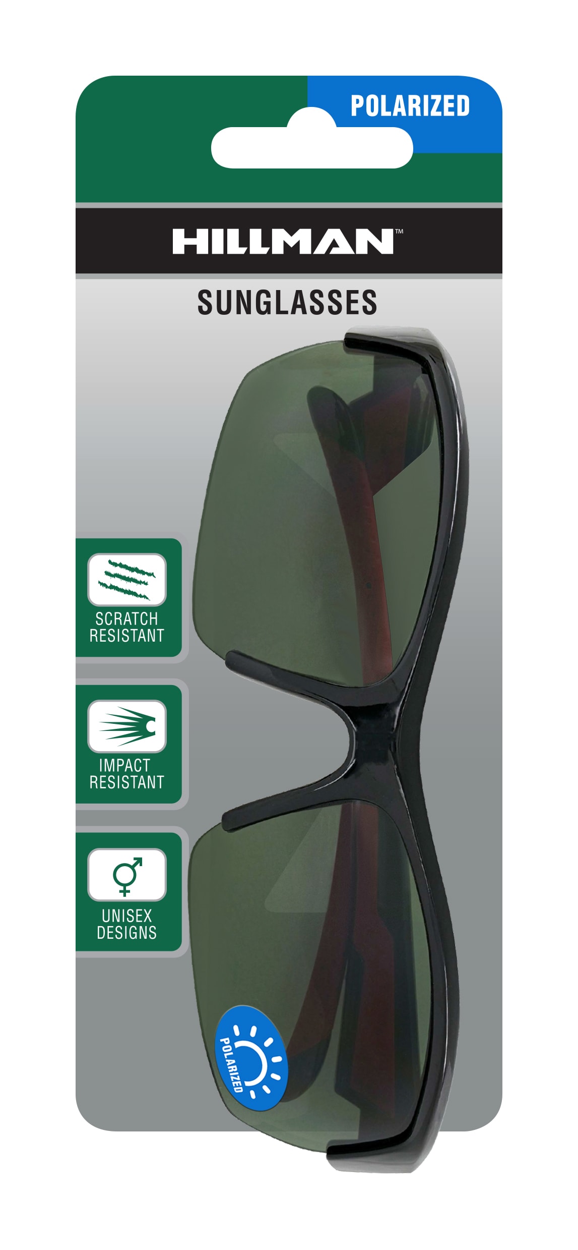 Lentes de sol polarizados de plástico rojo para adultos unisex de Hillman 1HE88752