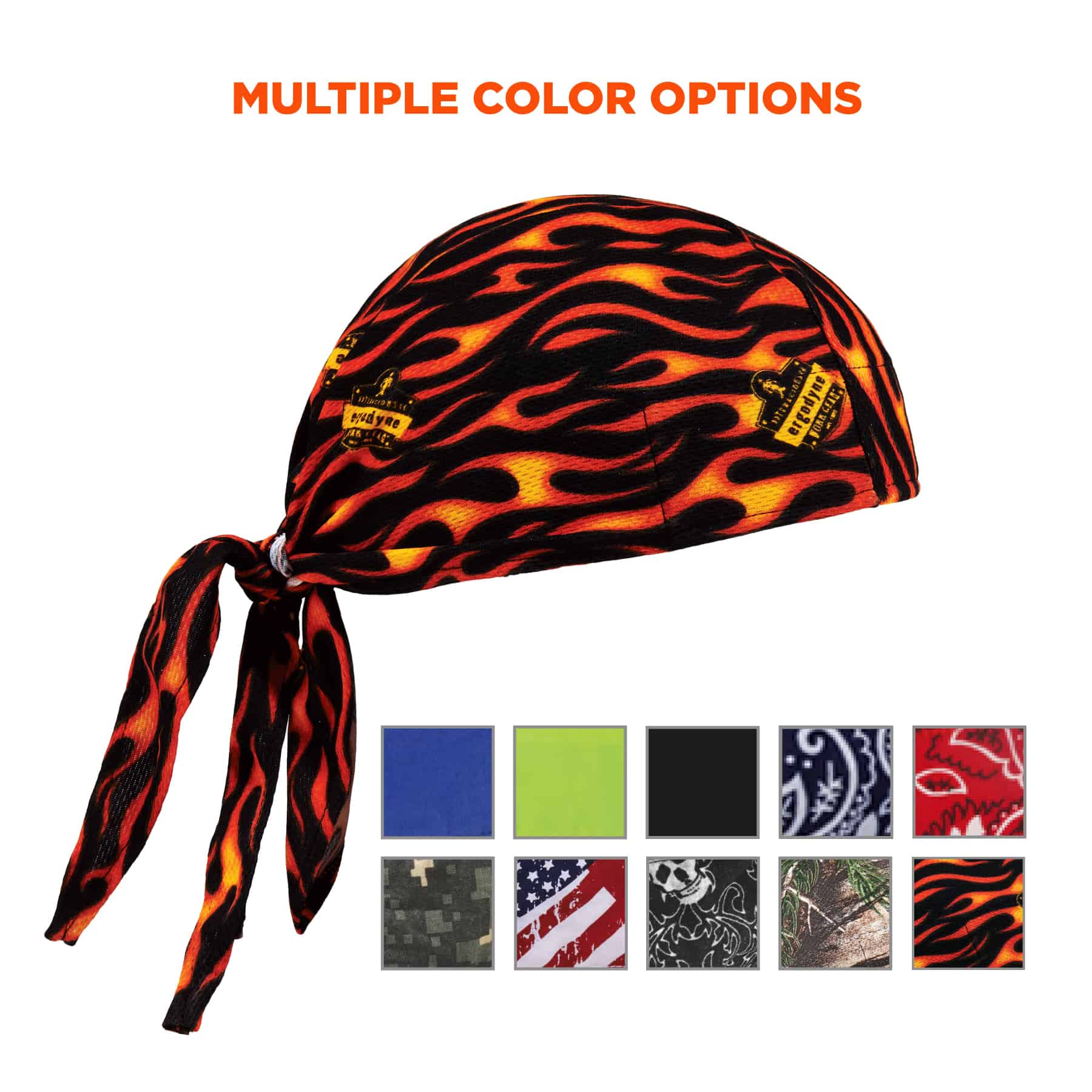 Gorro de enfriamiento sintético para adultos unisex con diseño de llamas Chill-Its 12485