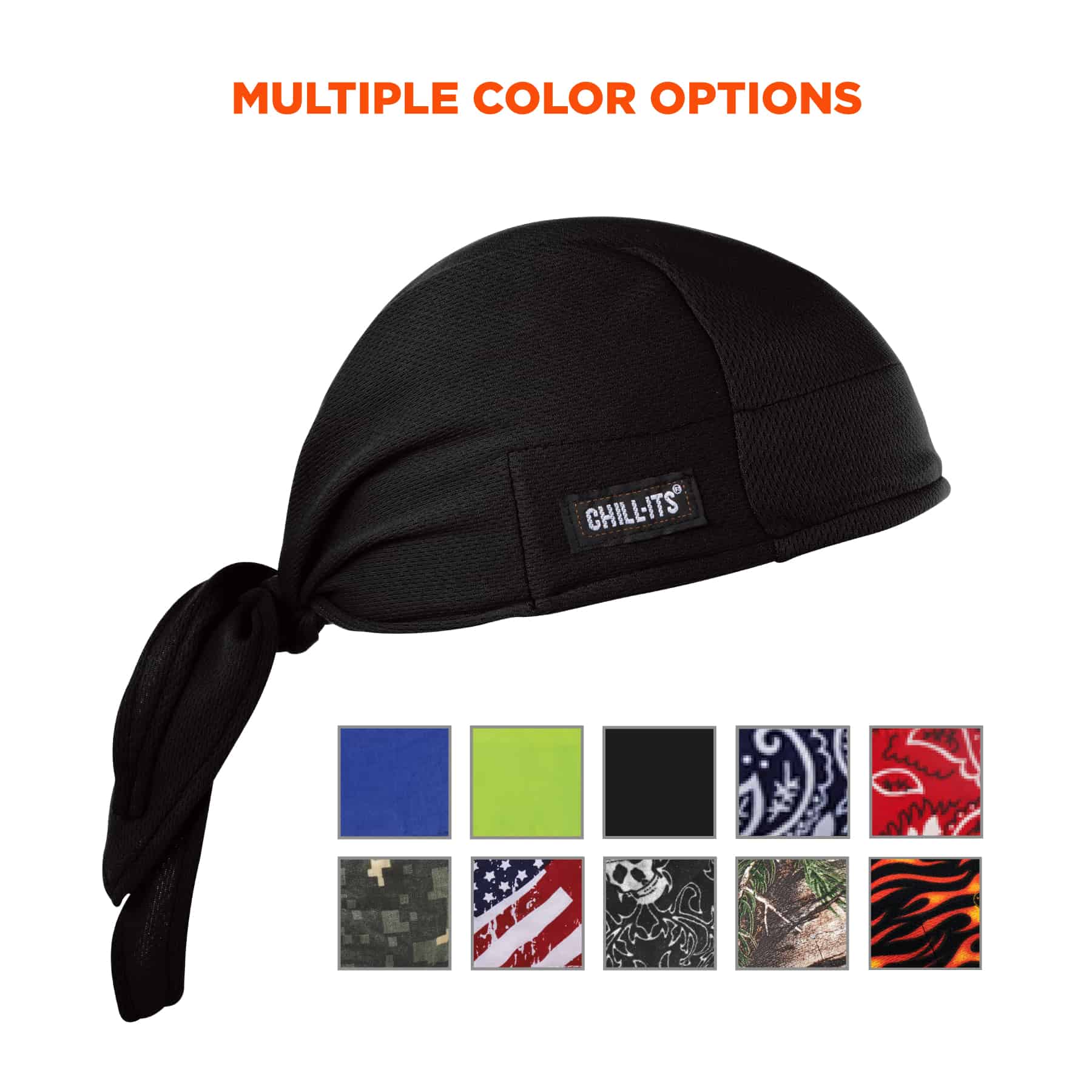Gorra de enfriamiento sintética negra Chill-Its para adultos unisex 12487
