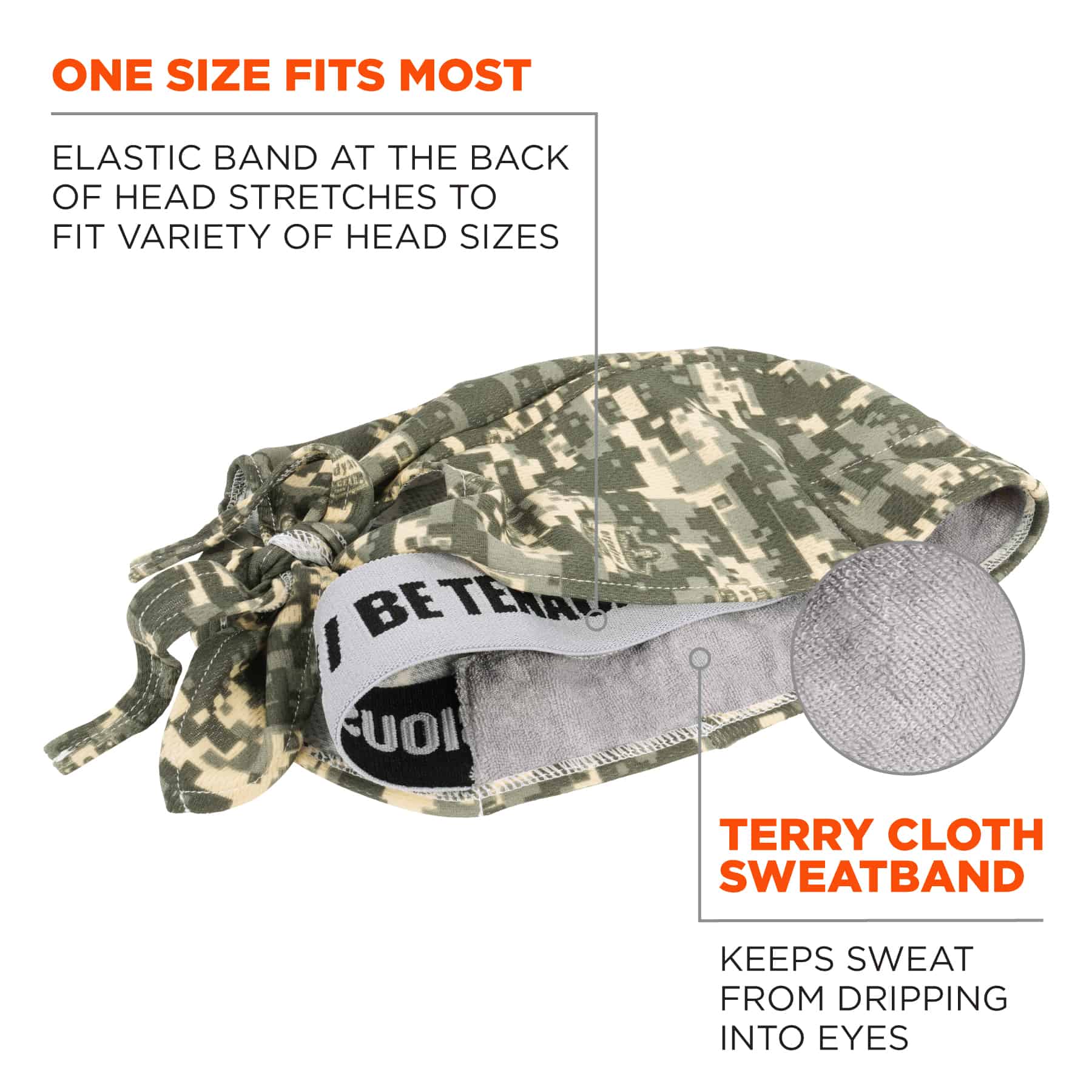 Gorra de enfriamiento sintético con estampado camuflado para adultos unisex Chill-Its 12478