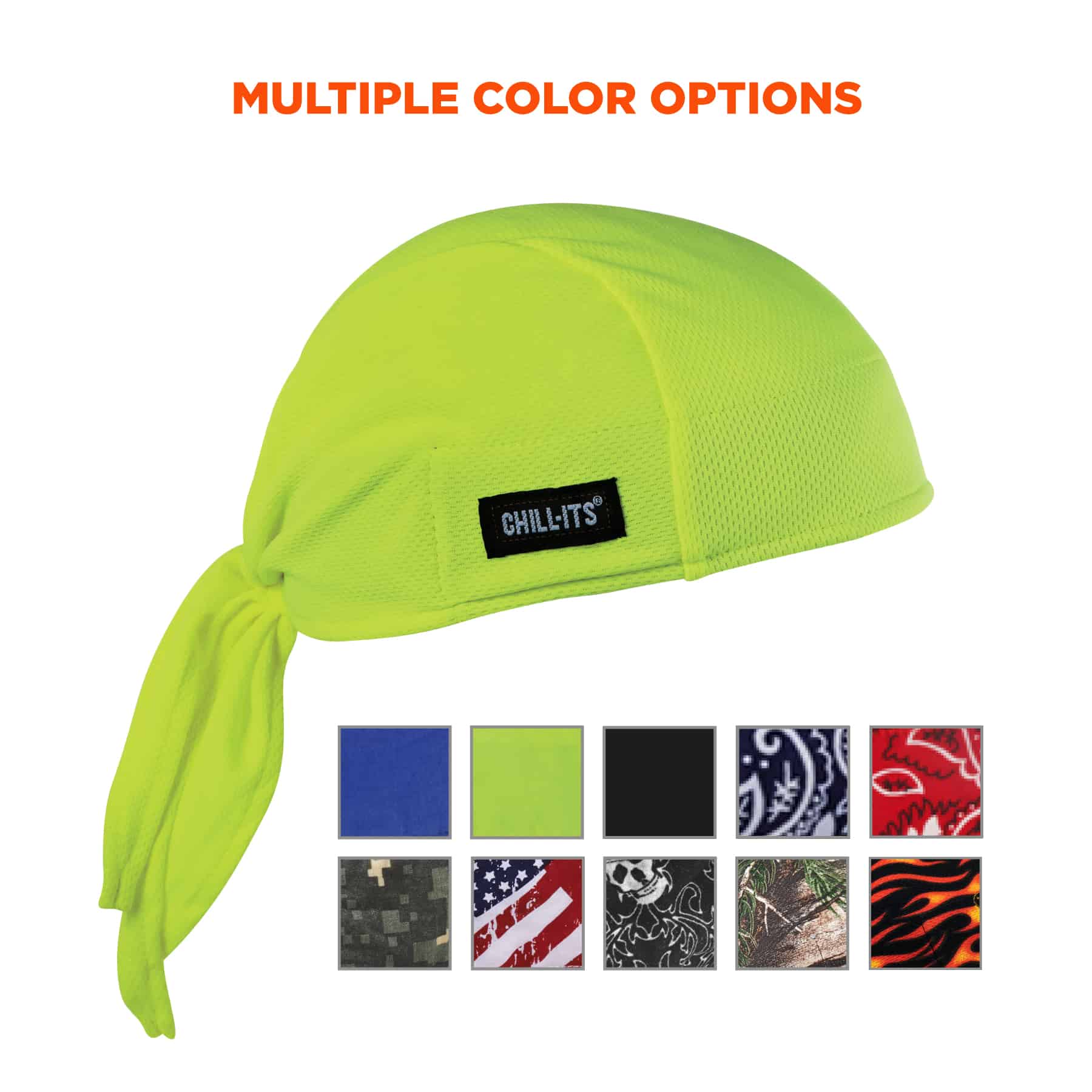 Gorro de enfriamiento sintético para adultos unisex en color lima Chill-Its 12476