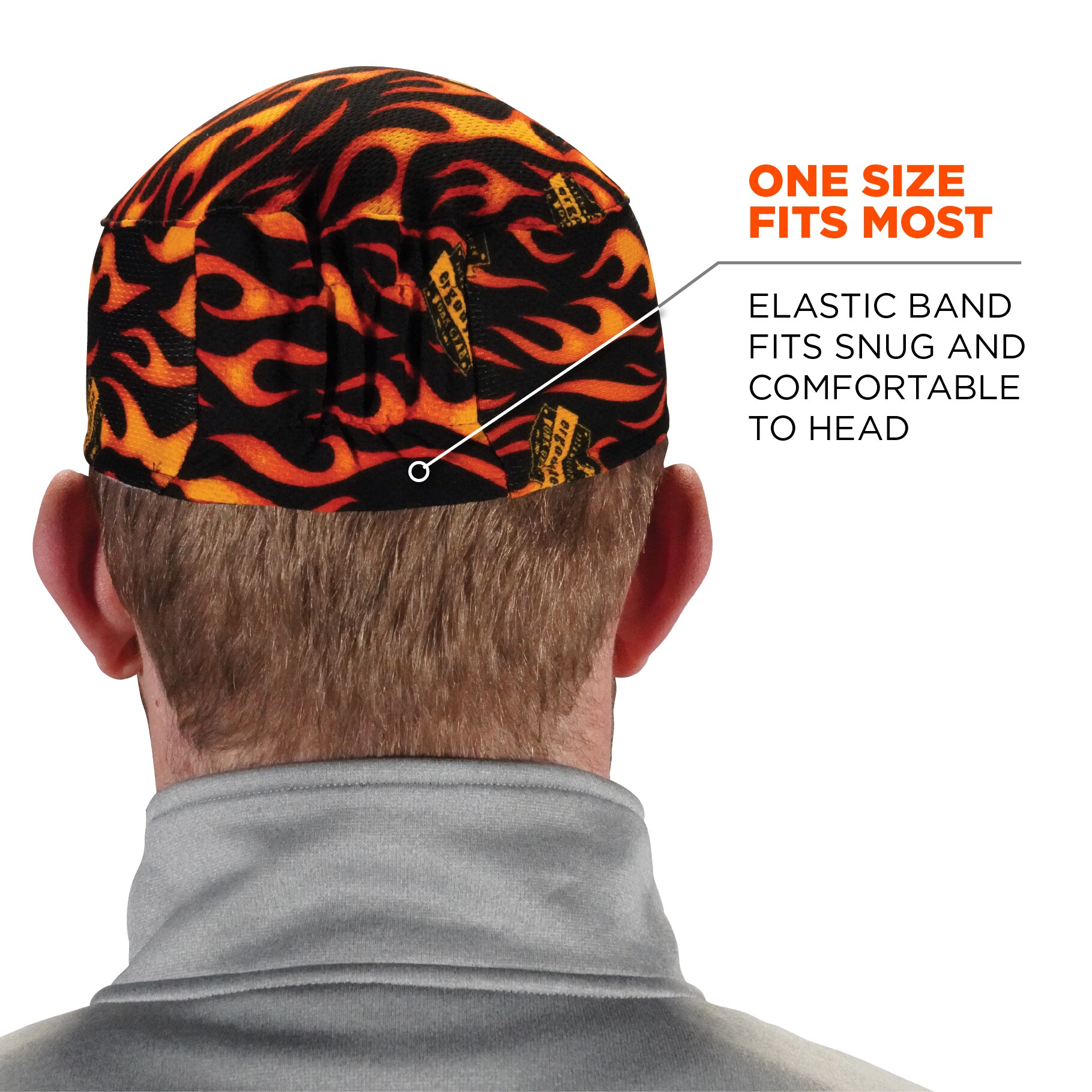 Gorra de enfriamiento sintético unisex para adultos con diseño de llamas Chill-Its 12514