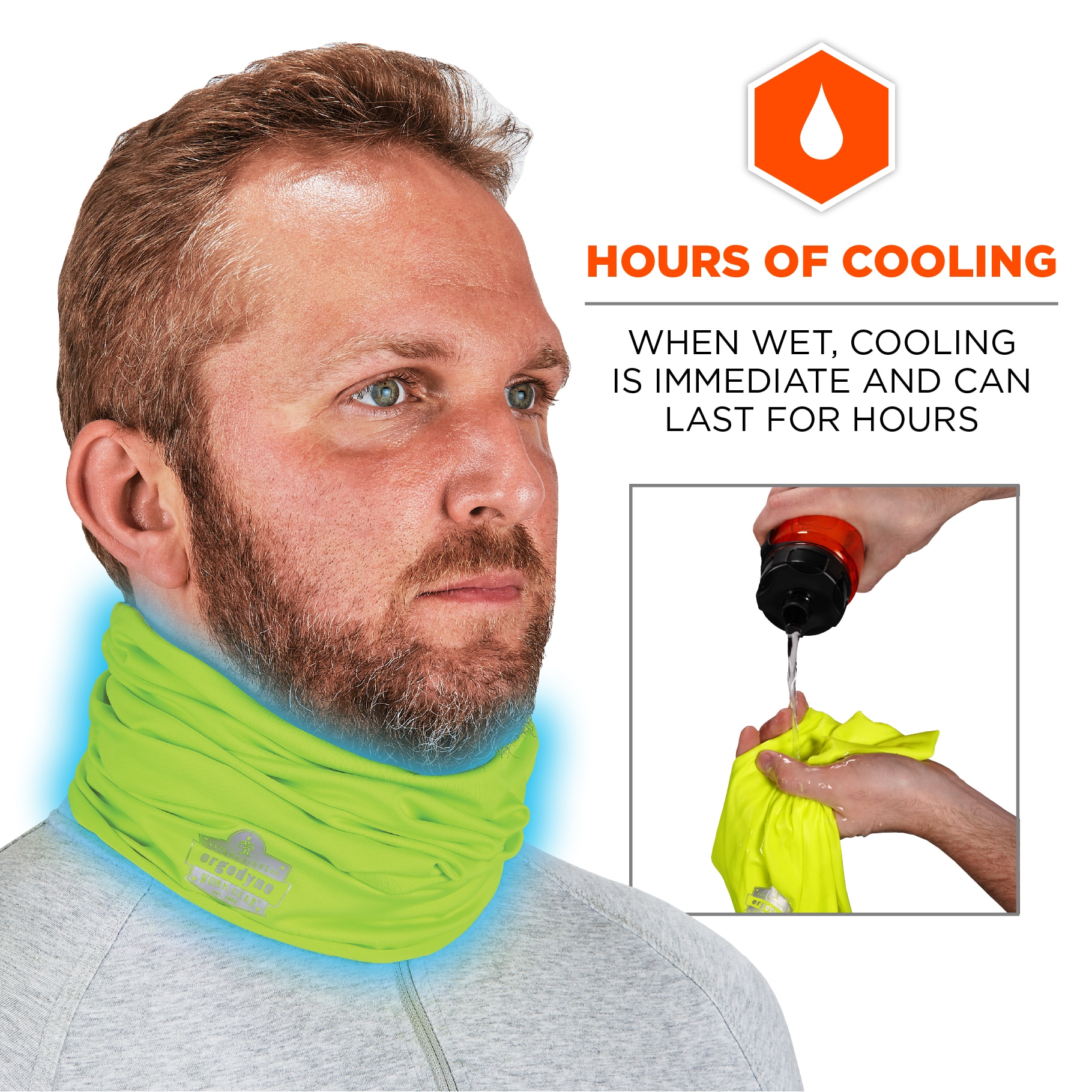 Banda para la cabeza sintética de alta visibilidad unisex para adulto en color verde limón - Ergodyne 42127