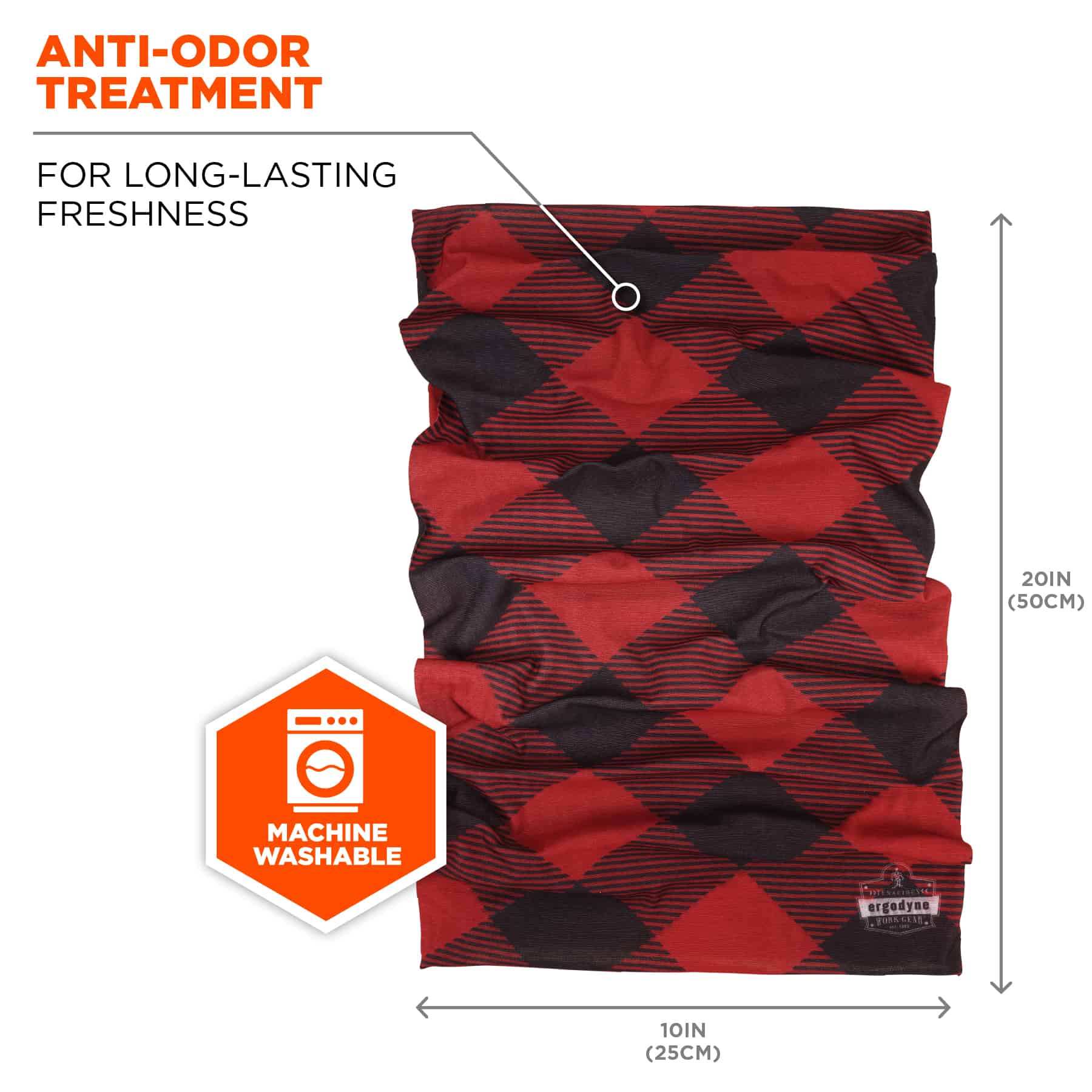Diadema de Plaid de Búfalo Rojo Sintético para Adultos Unisex Ergodyne 42210