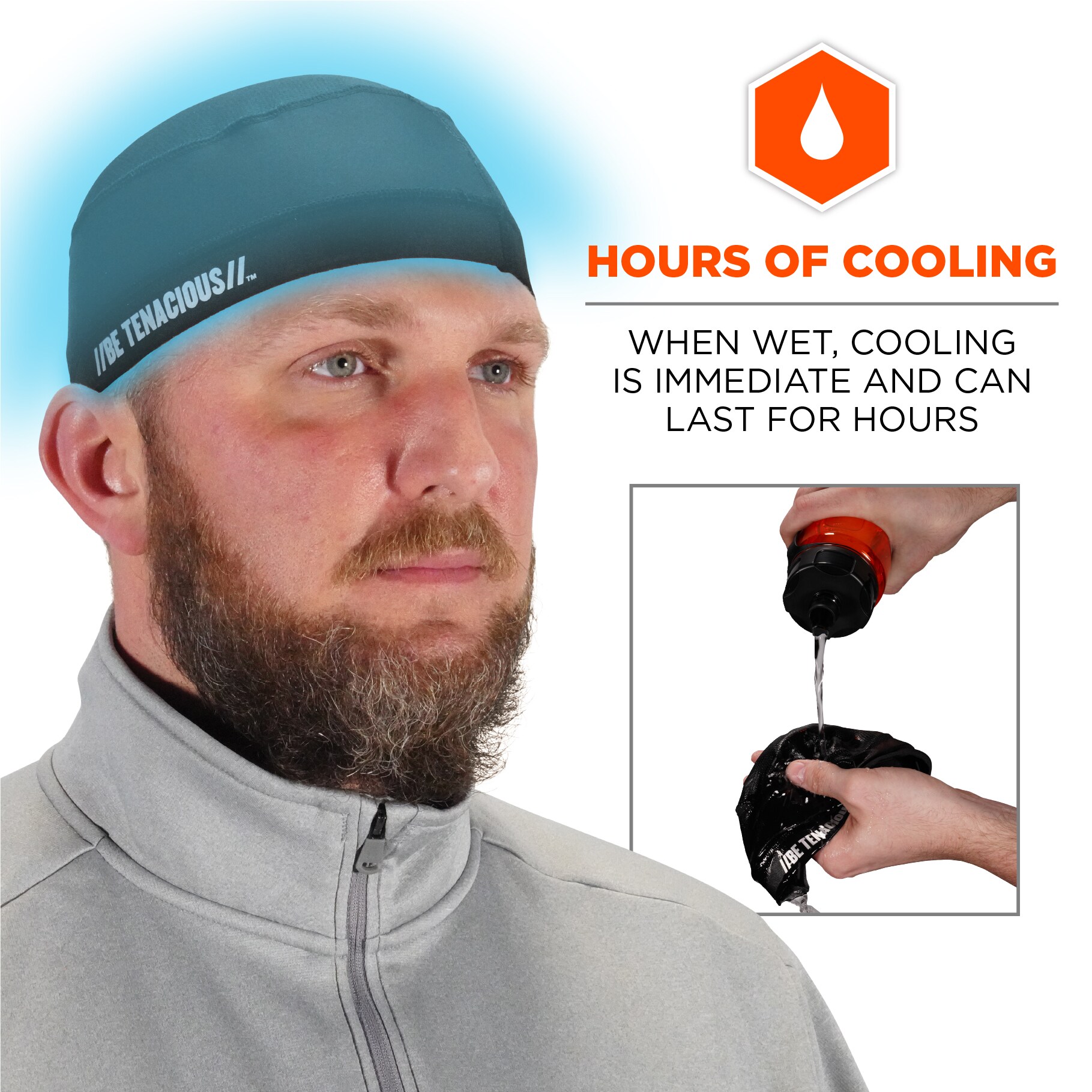 Gorra de enfriamiento sintético negra unisex para adultos Ergodyne 12686