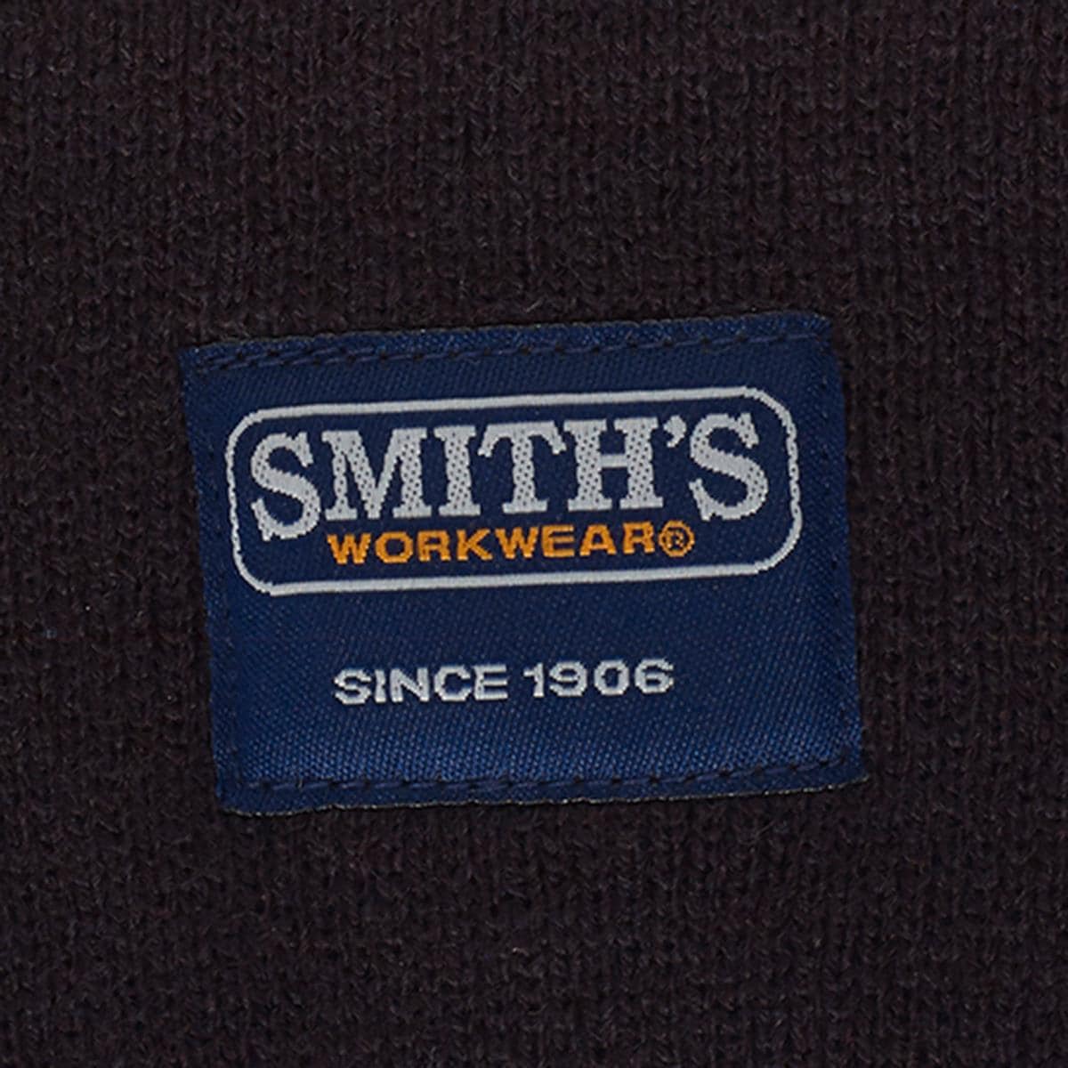 Gorro de punto negro unisex para adultos de Smith's Workwear, material 100 % modacrílico.