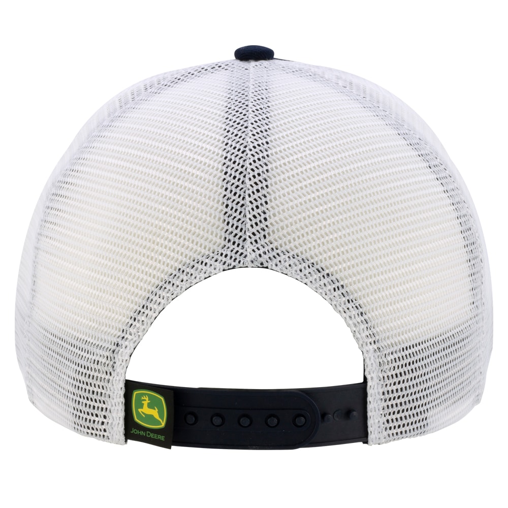 Gorra de béisbol de algodón/poliéster 70/30 en azul marino/blanco para hombre de John Deere JDR-282GSA2