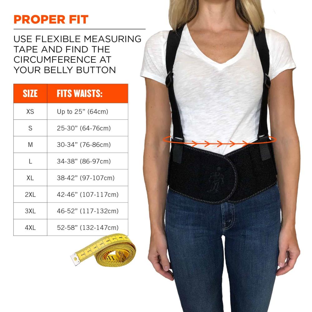 Faja para la espalda PROFLEX PROFLEX para adultos unisex en color negro - Talla XX-grande 11106