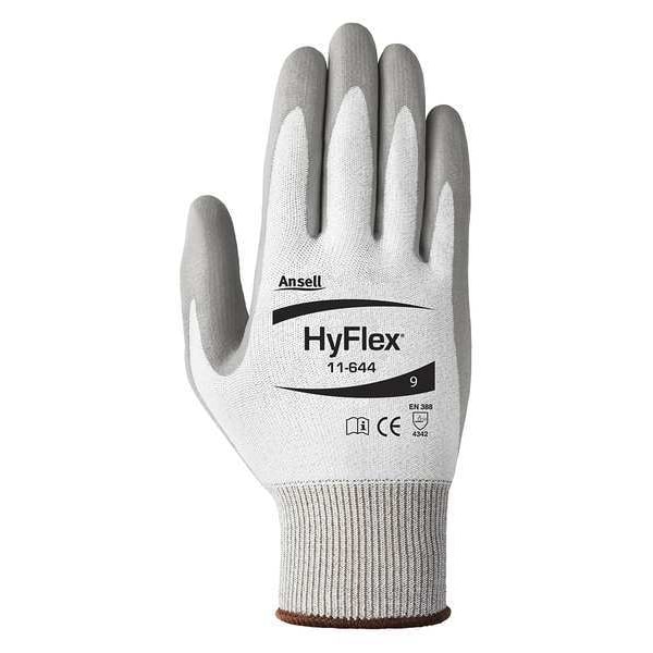 Guantes recubiertos resistentes a cortes de Ansell, nivel de corte A2, calibre 13, color gris, 2XS (5) - 11-644.