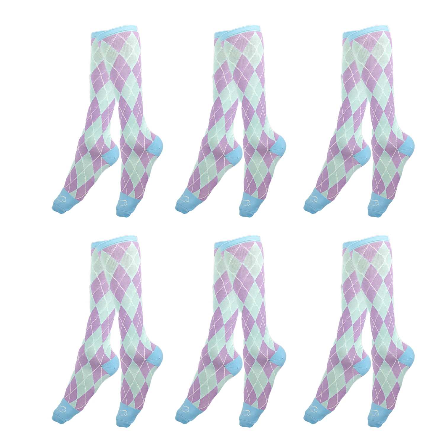Calcetines de nylon sobre la pantorrilla unisex para jóvenes en talla única, paquete de 6