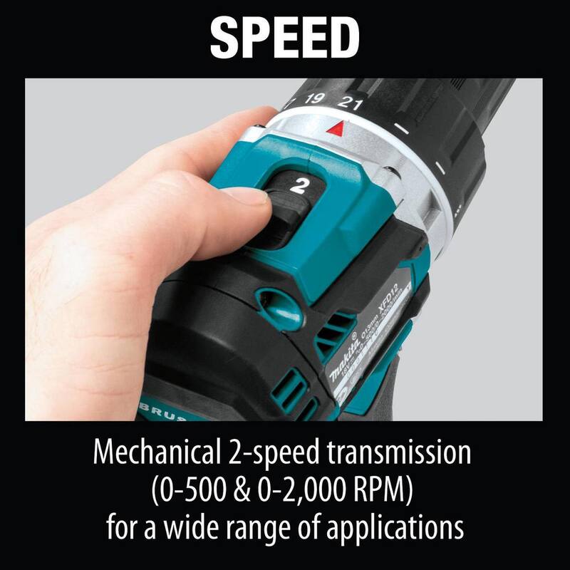 Makita 18V LXT Taladro Inalámbrico de iones de litio sin escobillas de 1/2 pulgadas (Herramienta solamente) - XFD12Z