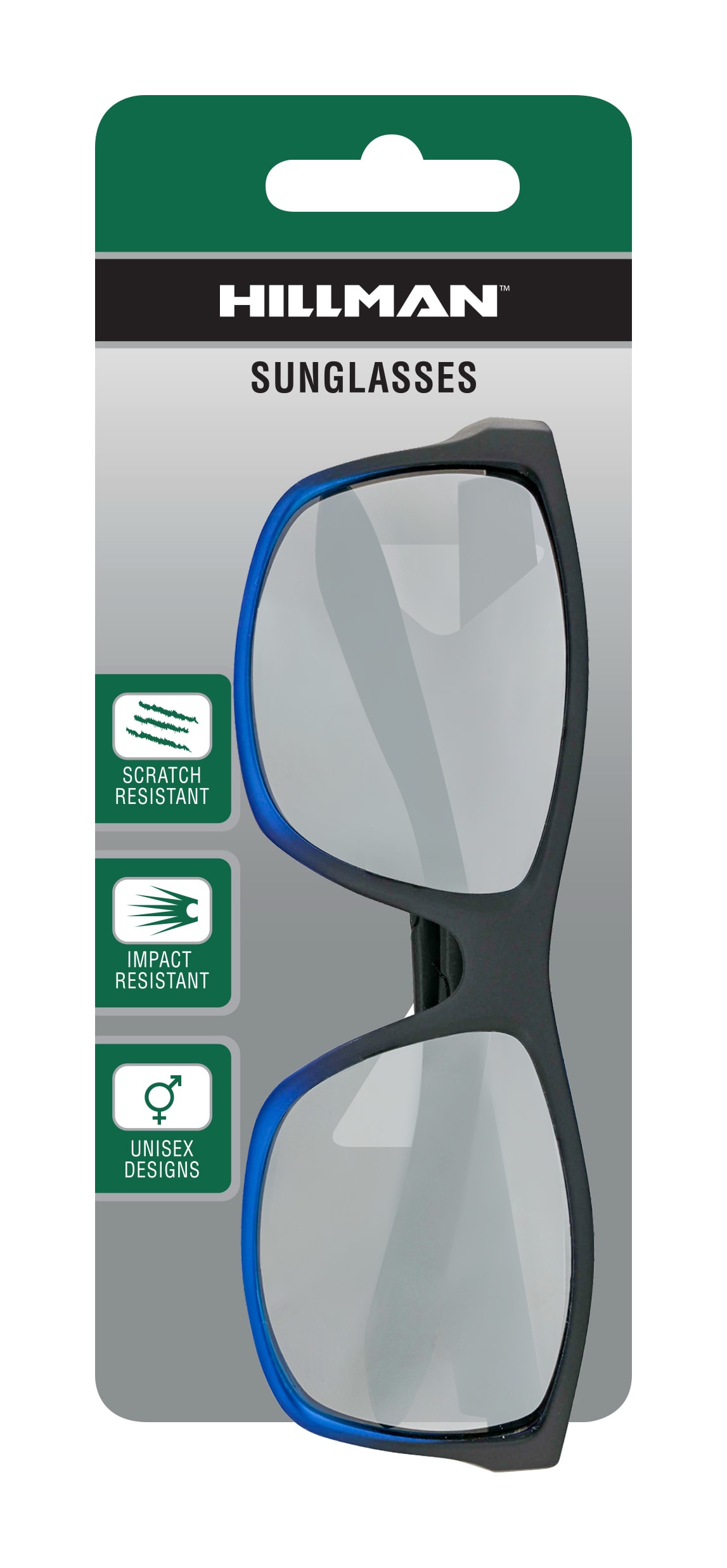 Lentes de sol plásticos azules unisex para adultos Hillman 1HE88750