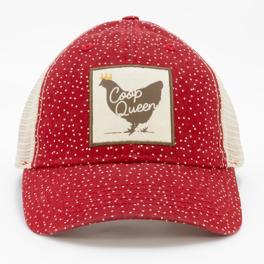 Gorra de béisbol de algodón rojo con lunares/khaki para mujeres de Infinity Brands LOW-1447-GF