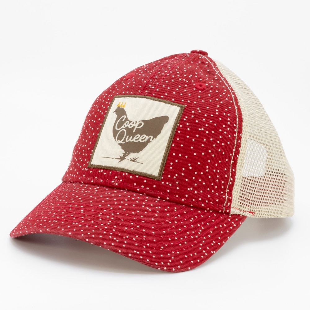 Gorra de béisbol de algodón rojo con lunares/khaki para mujeres de Infinity Brands LOW-1447-GF