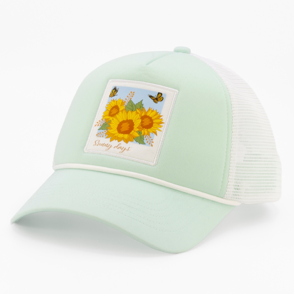 Gorra de béisbol de algodón Sage/Blanco para mujer de Infinity Brands LOW-1700-LM