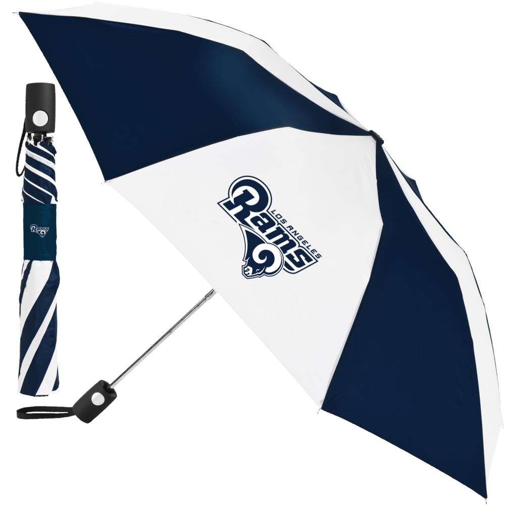 Paraguas plegable de auto NFL Los Angeles Rams de 19 pulgadas azul y blanco Los Angeles Rams A0370917