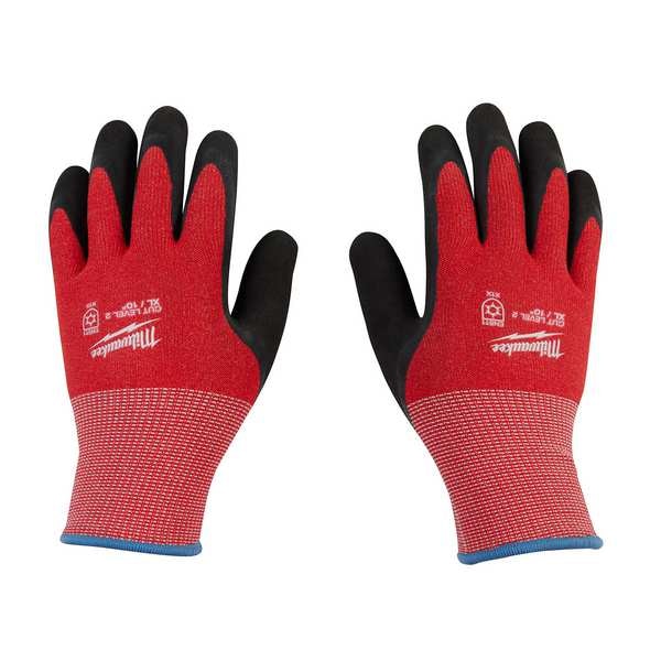 Guantes aislados de invierno con nivel de corte 2 Milwaukee Tool - Pequeño, Nivel de corte A2, 15 ga, Rojo/Negro, S (7) - 48-73-7920