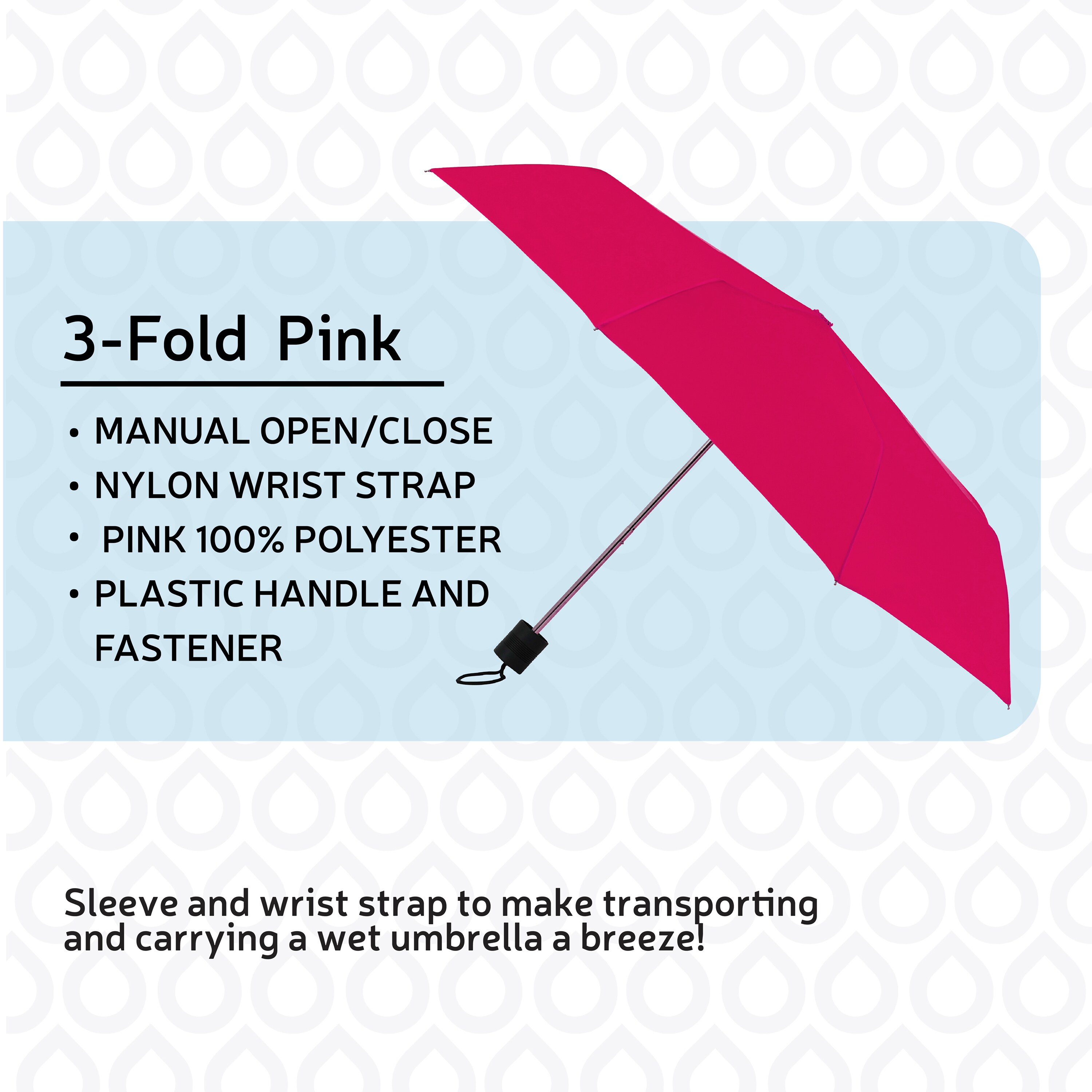 Paraguas Compacto Rosa de 42 Pulgadas "Rainbrella"