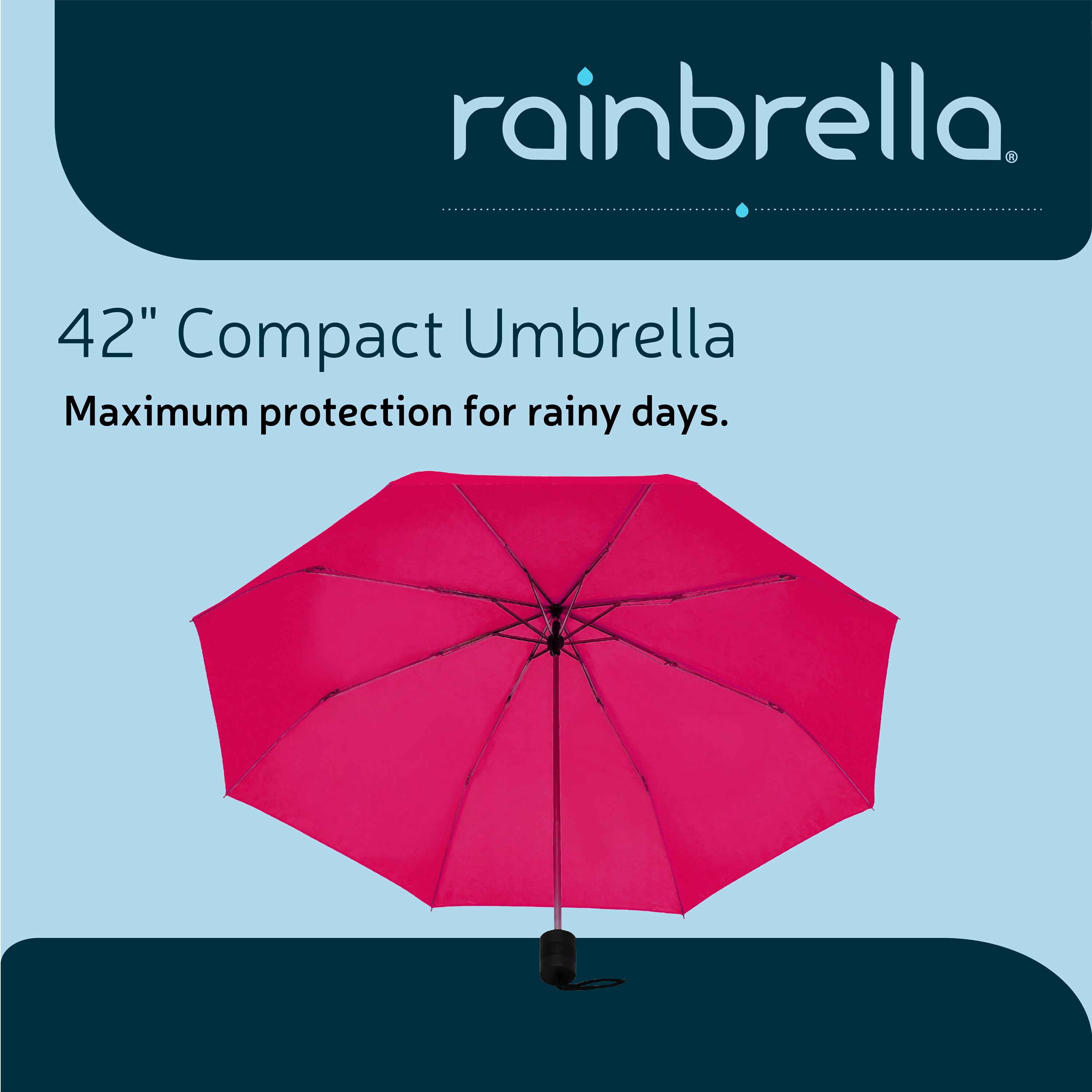 Paraguas Compacto Rosa de 42 Pulgadas "Rainbrella"