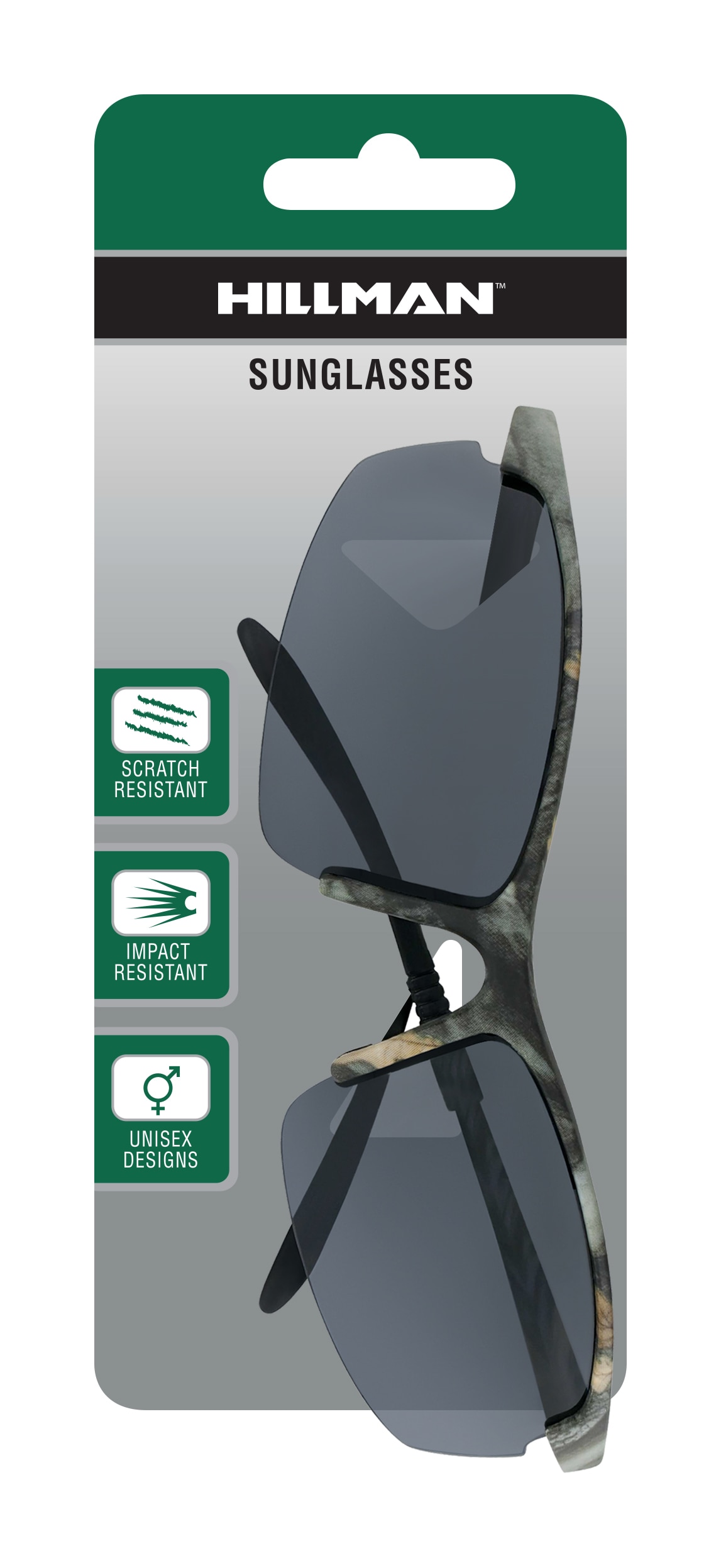 Lentes de sol de plástico con camuflaje para hombre, no polarizados de Hillman