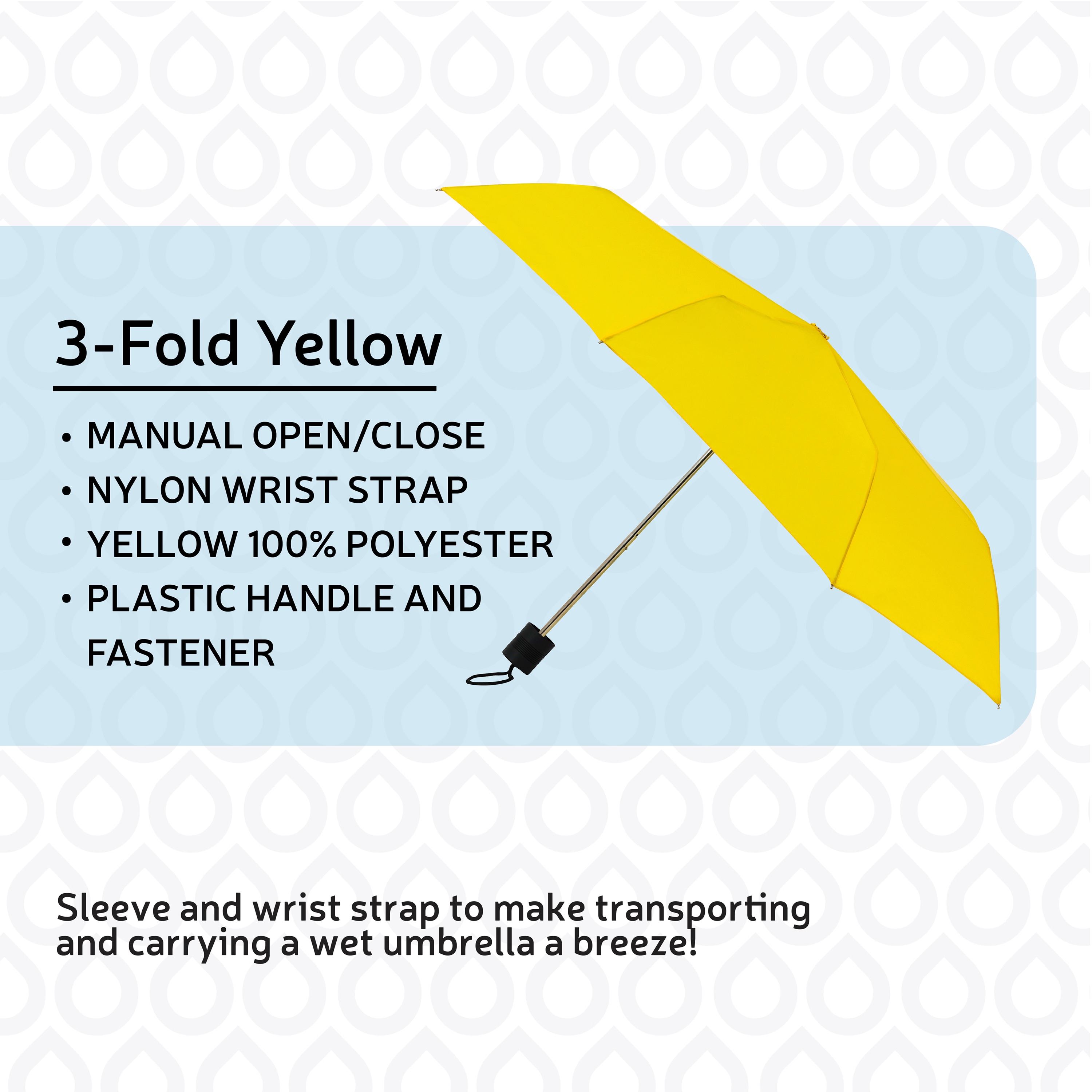 Paraguas compacto amarillo Rainbrella de 42 pulgadas