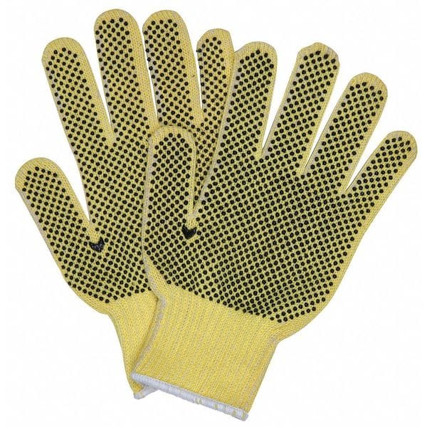 Guantes recubiertos resistentes al corte de Mcr Safety, Nivel de Corte A2, calibre 7, amarillos, talla L (9) - 9363L