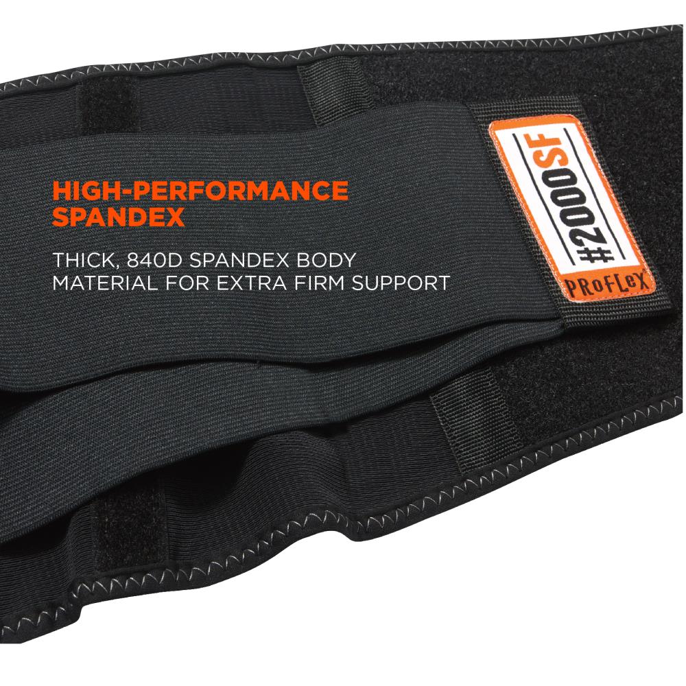 Faja para la espalda de Spandex negro unisex para adultos de PROFLEX - Grande 11284