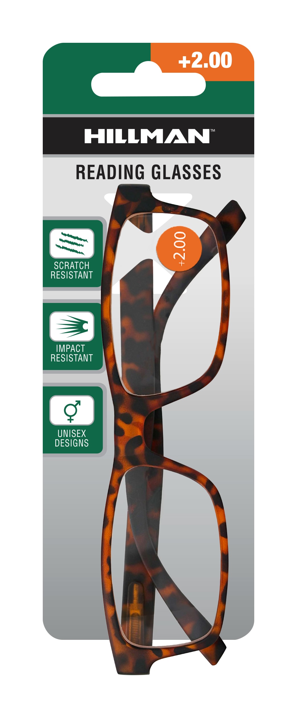 Lentes para lectura de plástico marrón unisex para adultos Hillman