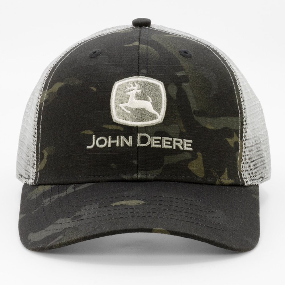 Gorra de béisbol de nylon multicamo/carbón para hombres de John Deere.