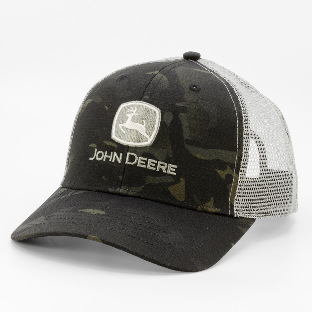 Gorra de béisbol de nylon multicamo/carbón para hombres de John Deere.