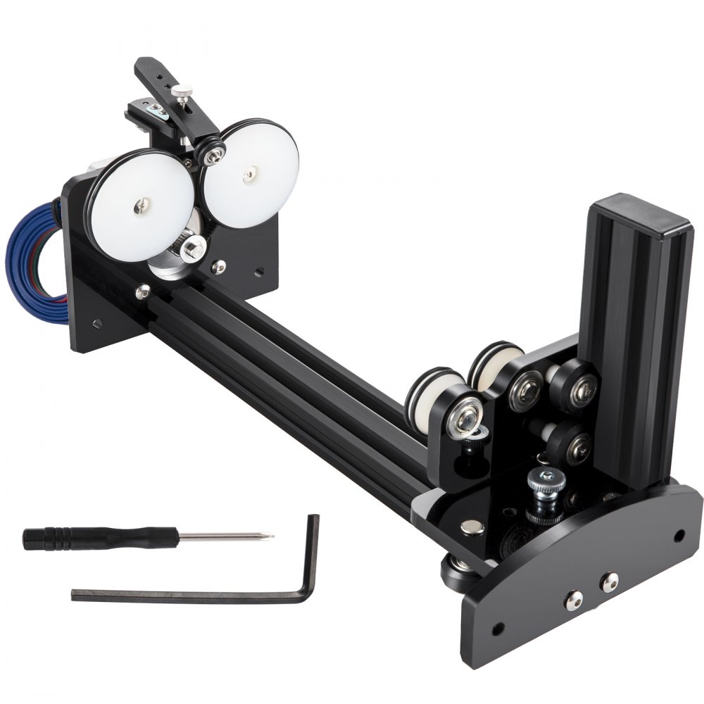 VEVOR Rotary Axis Attachment, 4 Wheels Laser Rotary Attachment, 57 Stepper Motor Laser Cutter Rotary, 50 mm-350 mm Carve Length for Engraving Cutting Machine Spherical Carving Cylinder Carving - GLXZJZ-57R9X6VKLFV9