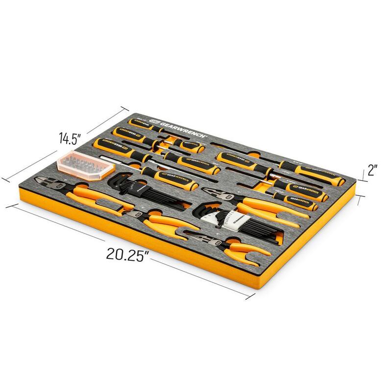 Set de herramientas GEARWRENCH de pinzas y desarmadores en charola de EVA (66 piezas) - 82998