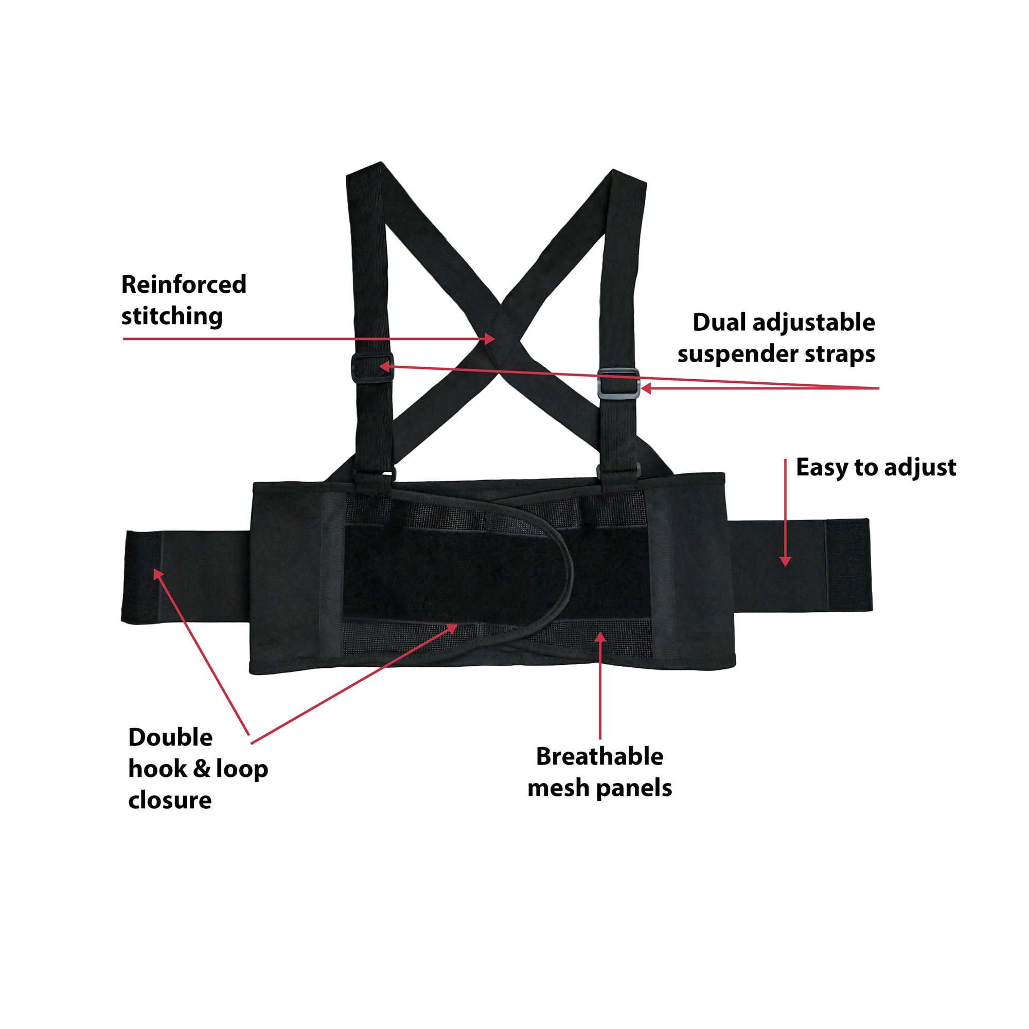 Faja lumbar negro unisex para adultos de BISON LIFE - X-grande