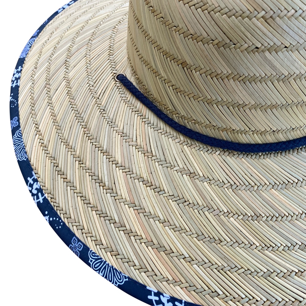 Sombrero de ala ancha de paja en tonos bronce/azul marino para mujer de Infinity Brands (LOW-280LMA)