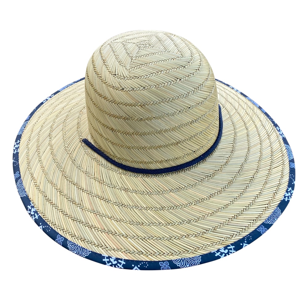 Sombrero de ala ancha de paja en tonos bronce/azul marino para mujer de Infinity Brands (LOW-280LMA)