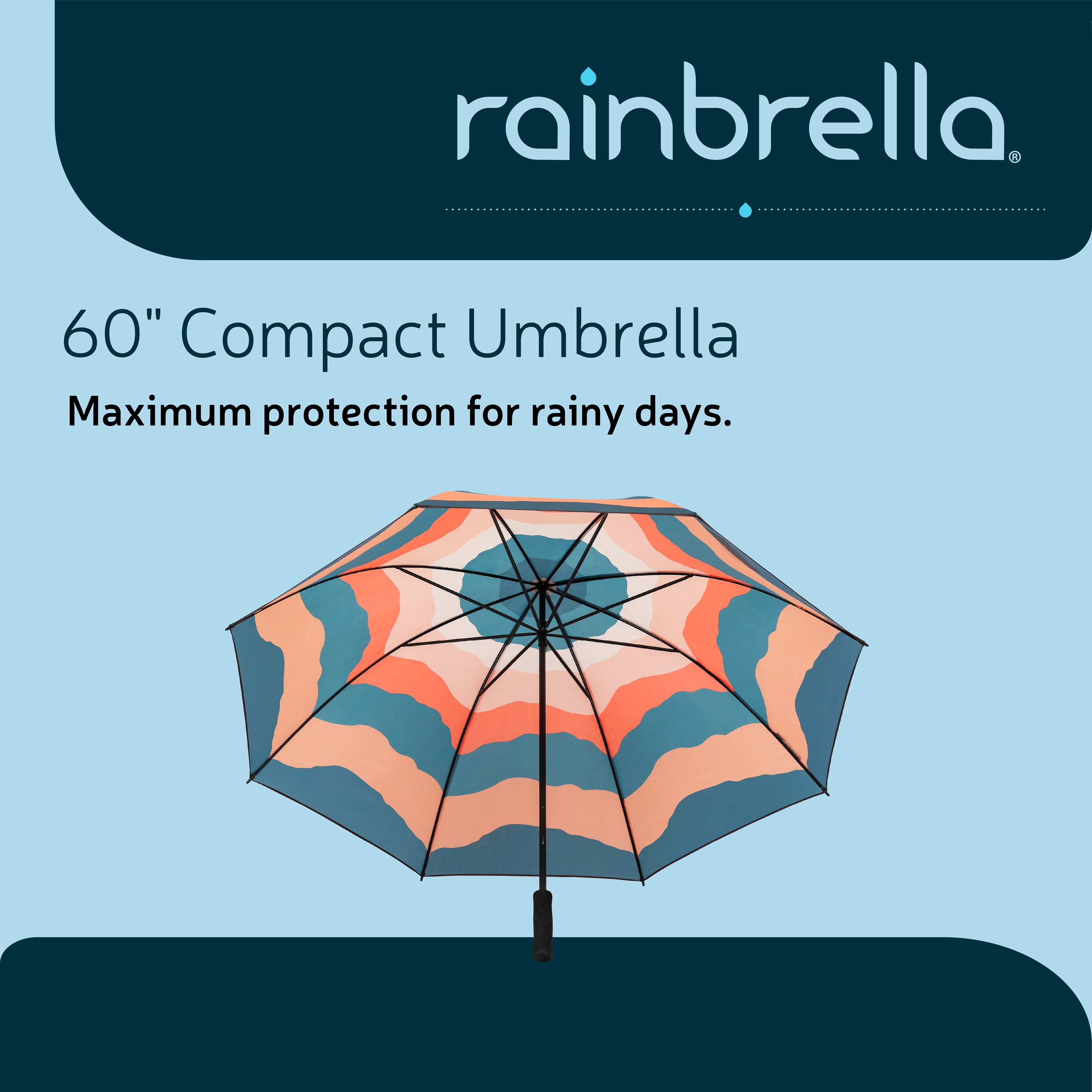 Paraguas de golf de 60 pulgadas con diseño de atardecer en el desierto en naranja y azul "rainbrella" Paraguas 48331RB