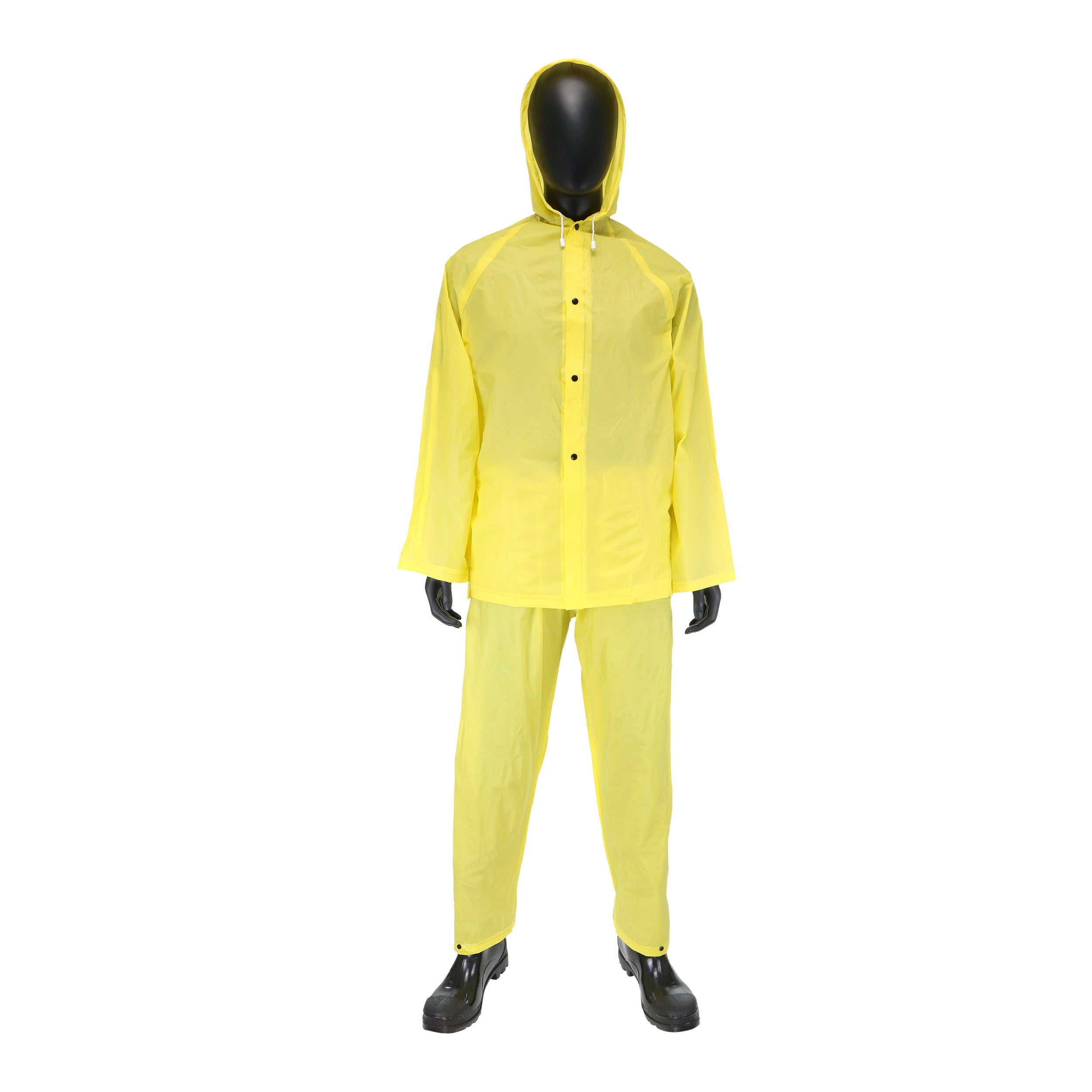 Conjunto de lluvia amarillo para hombre, talla grande, de 2 piezas de Seguridad SW44110-L