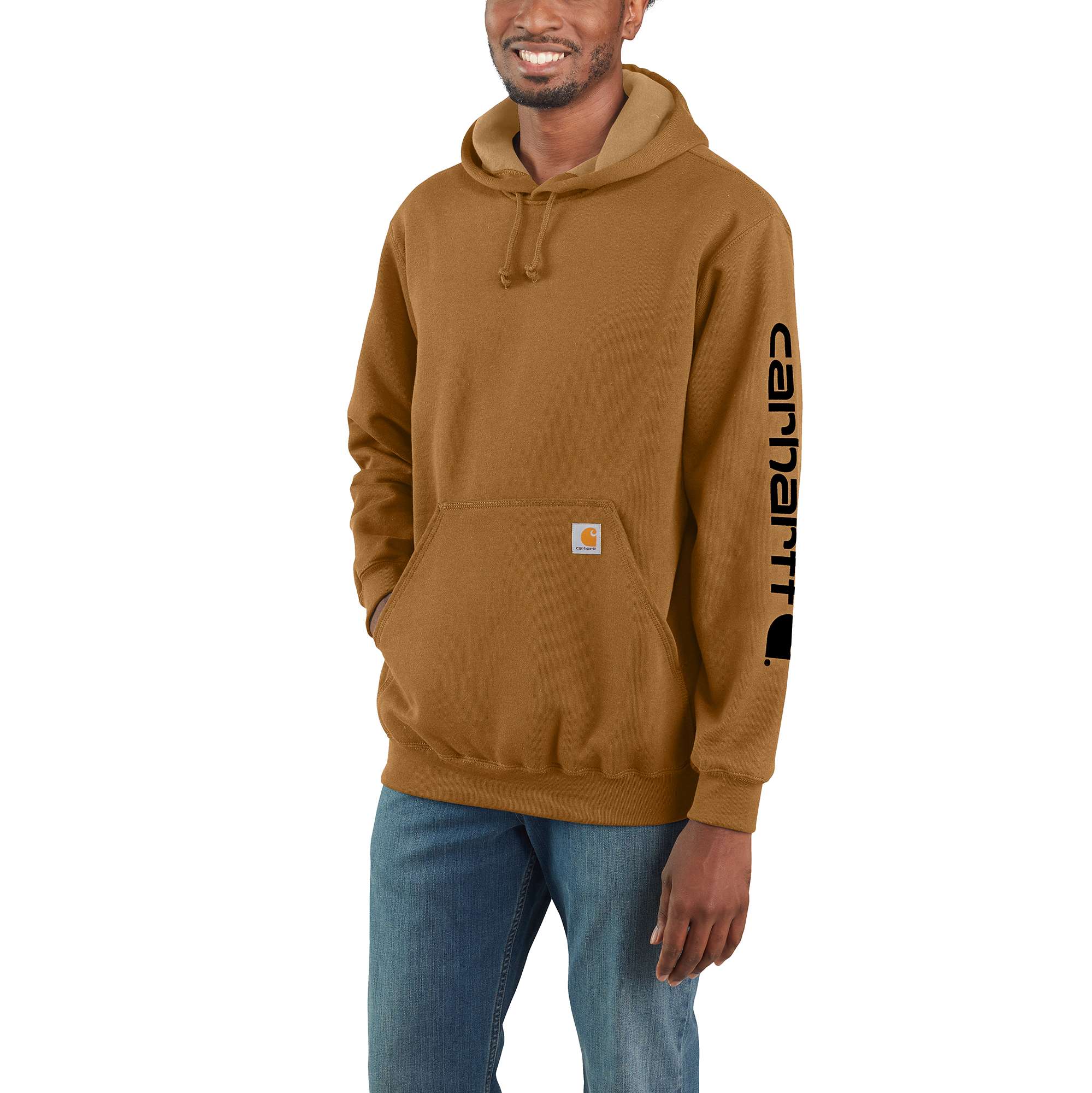 Sudadera de Tela Polar Café para Hombre de Carhartt (Talla Grande)