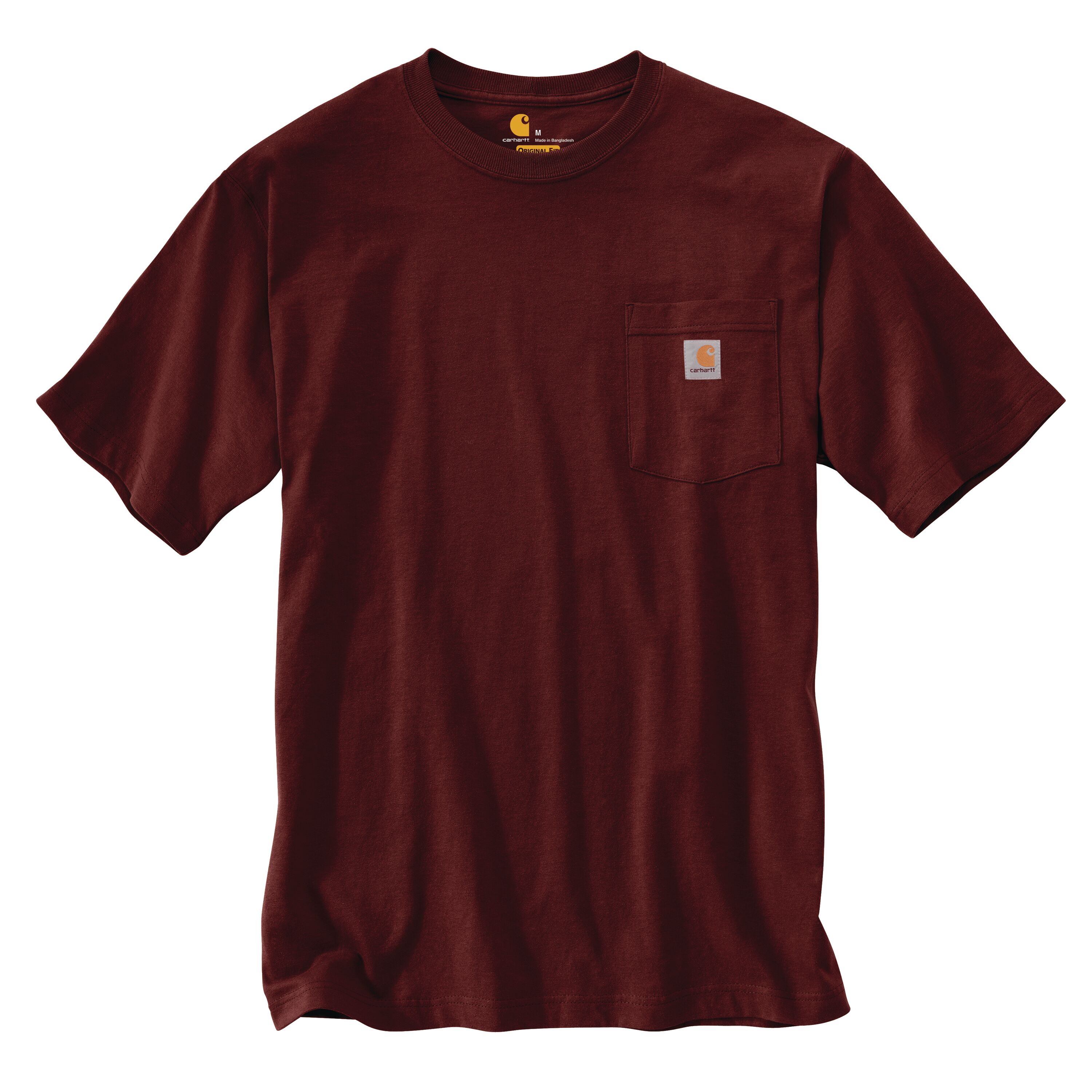 Playera Sólida Roja de Manga Corta de Punto para Hombre de Carhartt (Talla Grande) K87-PRTLREG